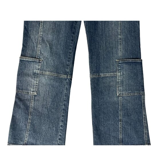 Vintage Ramilee Maternity Cargo Jeans Size 3 M/L 10/12? Stretch Denim Blue Used - Picture 16 of 16